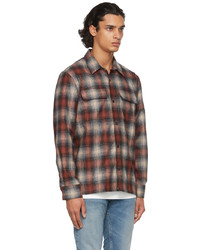 Nudie Jeans Red Wool Shadow Check Sten Shirt