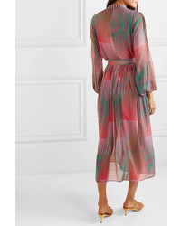 Saloni Raquel Ruffled Printed Silk Chiffon Dress