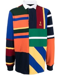 Polo Ralph Lauren Patchwork Rugby Long Sleeve Polo Shirt