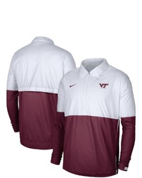 Nike Whitemaroon Virginia Tech Hokies Half Zip Lightweight Coaches Jacket At Nordstrom