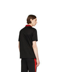 Alexander McQueen Black And Red Panelled Polo