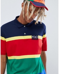 Polo Ralph Lauren Hi Tech Capsule Classic Over Sized Fit Stripe Polo In Red Multi