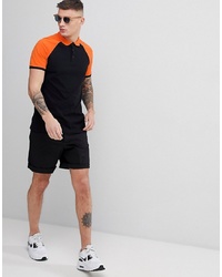 ASOS DESIGN Pique Polo With Contrast Raglan