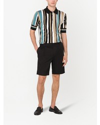 Dolce & Gabbana Vertical Stripe Short Sleeve Polo Shirt