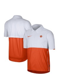 Nike White Clemson Tigers Coaches Half Zip Pullover Jacket At Nordstrom