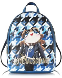 Love Moschino Girl Digital Print Eco Saffiano Leather Small Backpack