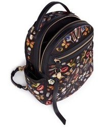 Alexander McQueen Small Obsession Print Satin Chain Backpack