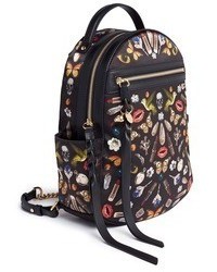 Alexander McQueen Small Obsession Print Satin Chain Backpack