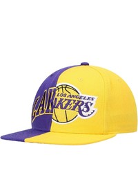 Mitchell & Ness Purplegold Los Angeles Lakers Half And Half Snapback Hat