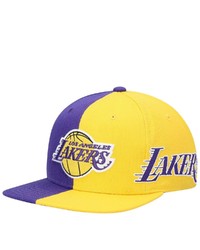 Mitchell & Ness Purplegold Los Angeles Lakers Team Half And Half Snapback Hat At Nordstrom