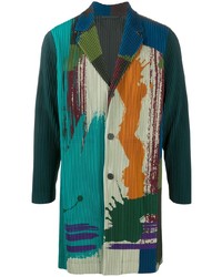 Homme Plissé Issey Miyake Pleated Abstract Print Blazer