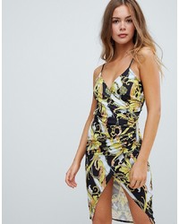 Missguided Cami Wrap Dress In Chain Print