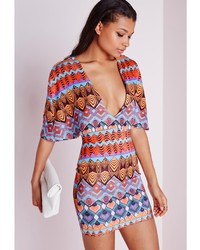 Missguided Tribal Print Cape Dress