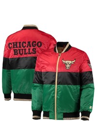 STARTE R Redblackgreen Chicago Bulls Black History Month Nba 75th Anniversary Full Zip Jacket At Nordstrom