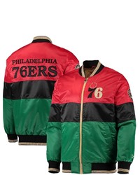 STARTE R Redblackgreen Philadelphia 76ers Black History Month Nba 75th Anniversary Full Zip Jacket At Nordstrom