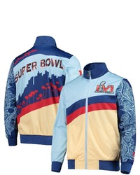STARTE R X Msx By Michl Strahan Bluecream Super Bowl Lvi Skyline Full Zip Track Jacket At Nordstrom
