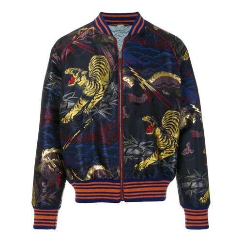 Gucci Tiger Leather Bomber Jacket • Kybershop
