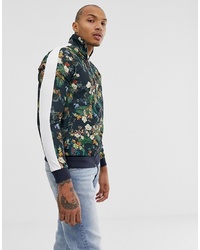 ASOS DESIGN Track Jacket In Retro Fabric With Floral Print And
