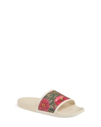Gucci Floral Gg Supreme Slide Sandal