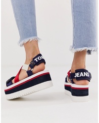 Tommy Jeans Neoprene Platform Sandals With Logo Taping