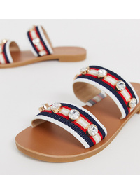 River Island Two Sandals With Embellisht In Red