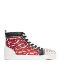 Christian Louboutin Multicolor Ginzana Lou Spikes Orlato High Top Sneakers