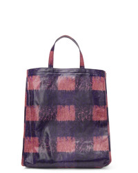 Acne Studios Pink And Blue Check Tote