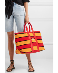 Solid & Striped The Thea Reversible Shell And Striped Cotton Blend Terry Tote