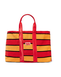 Solid & Striped The Thea Reversible Shell And Striped Cotton Blend Terry Tote