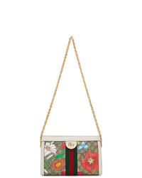Gucci White And Multicolor Small Gg Flora Ophidia Bag