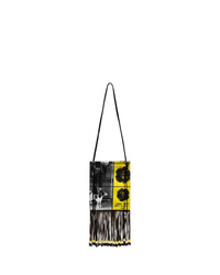 JW Anderson Yellow And Black Graphic Print Canvas Tote Bag