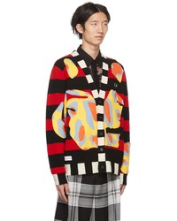 Charles Jeffrey Loverboy Multicolor Fred Perry Edition Striped Intarsia Cardigan