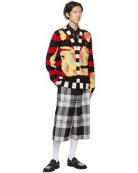 Charles Jeffrey Loverboy Multicolor Fred Perry Edition Striped Intarsia Cardigan