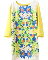 Choies Multi Shift Dress With Abstract Print