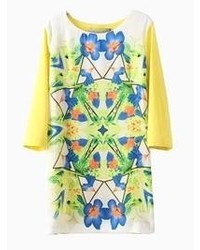 Choies Multi Shift Dress With Abstract Print