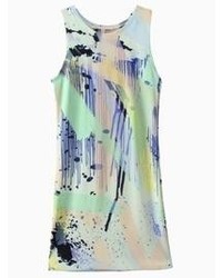 Choies Multicolor Ink Painting Bodycon Vest Dress