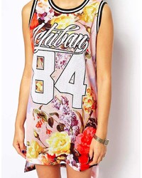 Ichiban Basketball Floral Vest Dress With Varsity Number Detail