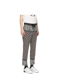 Dolce and Gabbana Black And Red Bandana Print Trousers