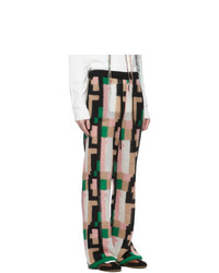 Loewe Pink And Black Mohair Graphic Trousers