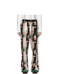 Loewe Pink And Black Mohair Graphic Trousers