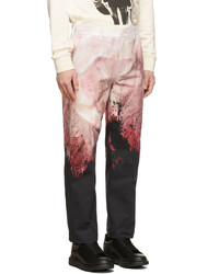 Alexander McQueen Pink Black Flower Print Baggy Trousers