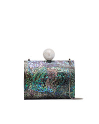Nathalie Trad Multicoloured Lilly Shell Clutch With Pearl