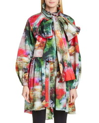 Adam Lippes Floral Print Nylon Jacket With Removable Tie