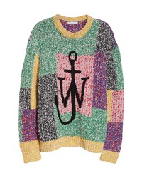 JW Anderson Anchor Logo Patchwork Intarsia Sweater