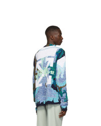 Off-White Blue And White Waterfall Sweater