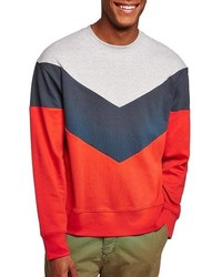 Topman Chevron Colorblock Sweatshirt