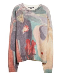 Acne Studios Edvard Munch Separation Wool Blend Sweater In Brownmulti At Nordstrom