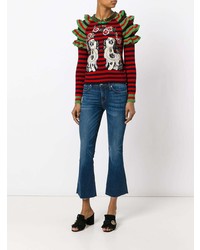 Gucci Embroidered Striped Knitted Jumper