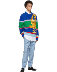 Versace Multicolor Embroidered Graphic Sweater