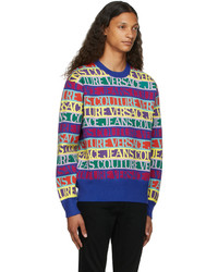 VERSACE JEANS COUTURE Multicolor Jacquard Logo Sweater